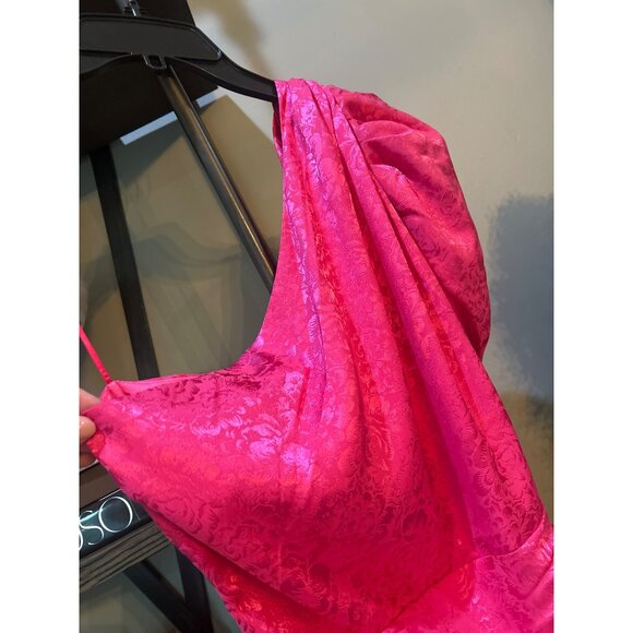 Ronny Kobo Nadia One Shoulder Mini Dress Pink Womens Size Medium - Picture 3 of 8